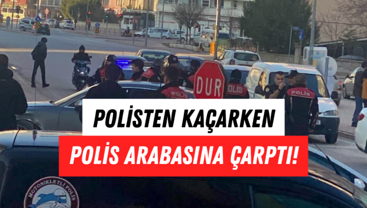 Konya’da Nefes Kesen Kovalamaca: Polisten Kaçarken Polis Arabasına Çarptı